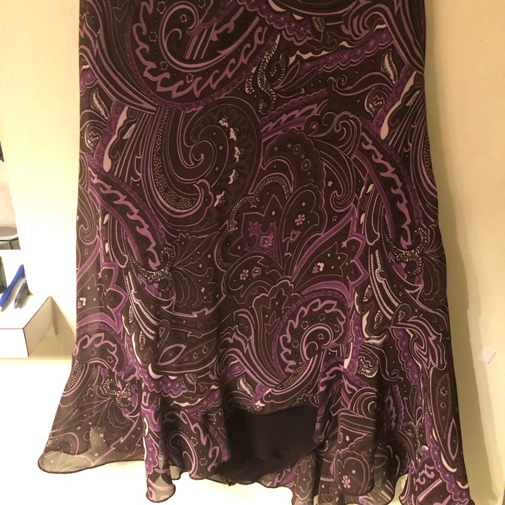 Purple w/ detailed pattern & ruffled bottom skirt